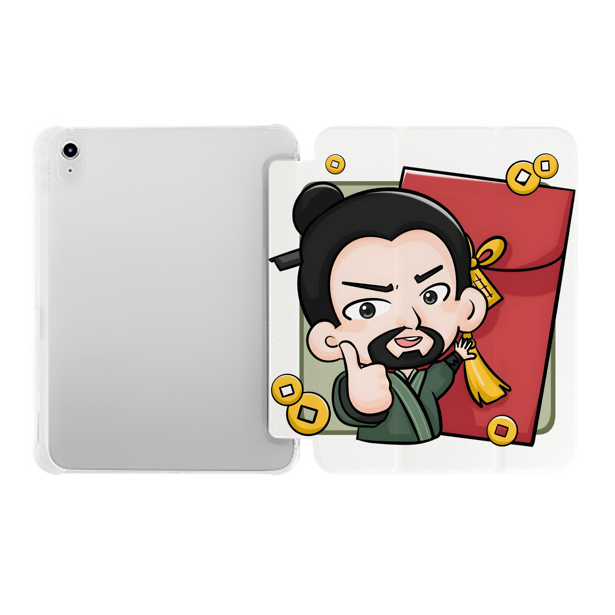 （画像用） Ne Zha 2 ナタ 魔童の大暴れ IPad ケース ペン収納付き 三つ折りスタンド PUレザー×シリコン 対応機種9.5/10.5/10.9インチ
